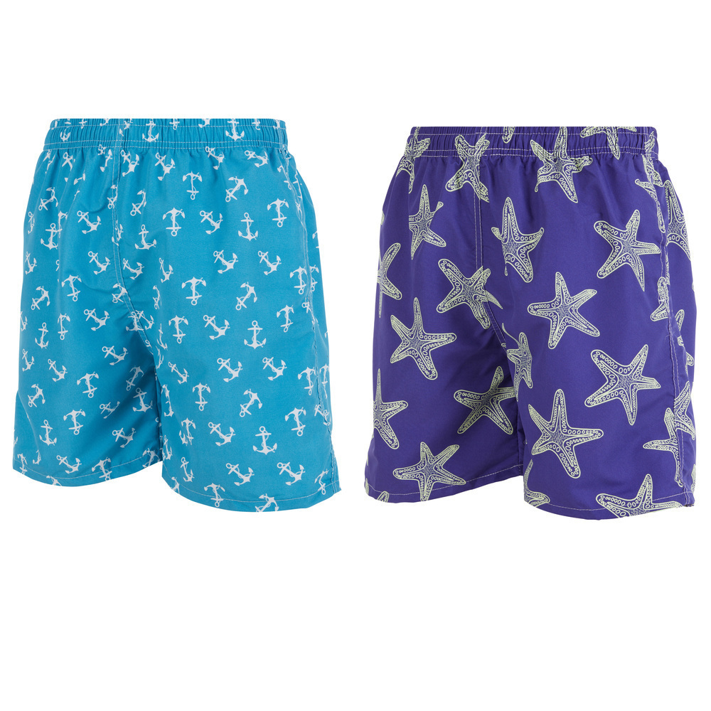 iBerryNY Men's Swimming Shorts, Swimsuit Trunks with Mesh Lining, 2 Pairs